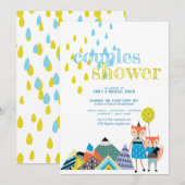 Scandinavische kunstparen schower nodigt folkoxes  kaart (Voorkant / Achterkant)