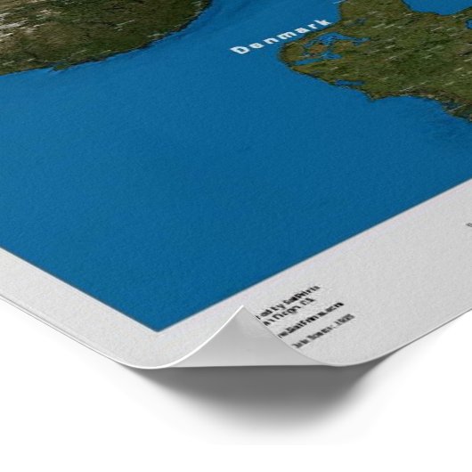 Scandinavische landen van het ruimtesatellietposte poster (Hoek)