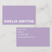 Scandinavische lavender Violet minimalist Eenvoudi Visitekaartje (Voorkant / Achterkant)