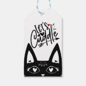 Scandinavische Let's Cuddle Black Cat Design Cadeaulabel (Voorkant)