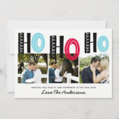 Scandinavische Lettering Kerst FOTO Collage Kaart (Voorkant)