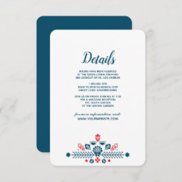 Scandinavische Liefde | Details voor bruiloftsgast Kaart