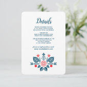 Scandinavische Liefde | Details voor bruiloftsgast Kaart (Staand voorkant)