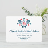 Scandinavische liefde in rood en blauw | Weddensch Kaart (Staand voorkant)