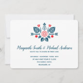 Scandinavische liefde in rood en blauw | Weddensch Kaart (Voorkant)