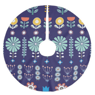 Scandinavische lineaire bloemen, zomer motief kerstboom rok
