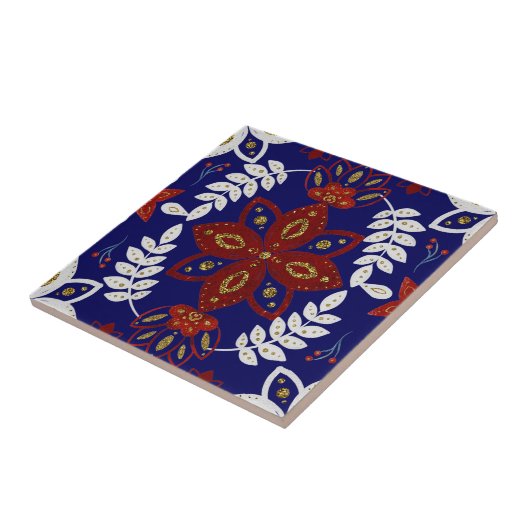 Scandinavische marinesector - Waterverf van leder Tegeltje (Zijkant)