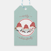 Scandinavische Merry Christmas Gnomies Cadeaulabel (Voorkant)