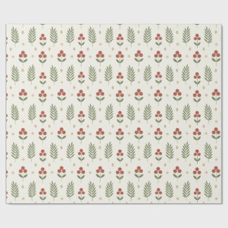 Scandinavische Minimale Kerstbloemen Naadloos Cadeaupapier