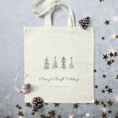 Scandinavische minimalistische kerstbomen tote bag