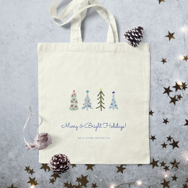 Scandinavische minimalistische kerstbomen tote bag
