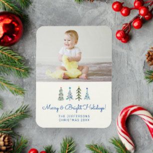 Scandinavische minimalistische kerstfoto magneet