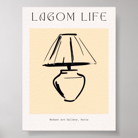 Scandinavische minimalistische lampprint poster (Voorkant)