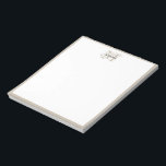 Scandinavische minimalistische moderne beige monog notitieblok<br><div class="desc">Een stijlvol,  maar bijtend modern monogram met een  script in nood en moderne tekst. Beige accenten complimenteren het monogram dat een fusie creëert van rustige nood en schone moderne. Ideaal cadeau voor verjaardag,  Kerstmis of een andere speciale gelegenheid.</div>