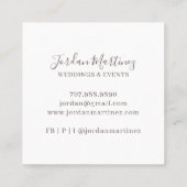 Scandinavische minimalistische monogram bruiloft-  vierkante visitekaartje (Achterkant)