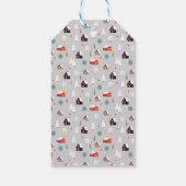 Scandinavische moderne wintervakantie seizoen grij cadeaulabel (Achterkant)