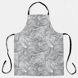 Scandinavische monochrome golven schort