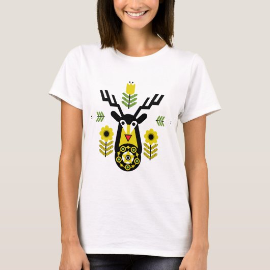 Scandinavische Natuur Der Head Art T-shirt (Voorkant)
