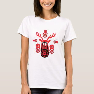 Scandinavische Natuur Der Head Art T-Shirt Throw P