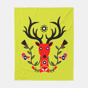 Scandinavische Natuur Der Head Art T-Shirt Throw P Fleece Deken