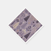 Scandinavische Natuur in Paarse en gouden decoupag Servet (Hoek)