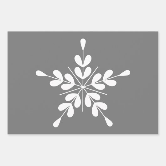 Scandinavische Noordse kerststerren, wit grijs Inpakpapier Vel (Voorkant 3)