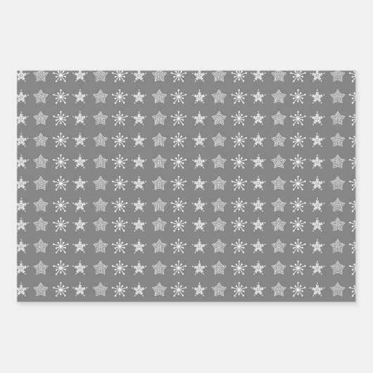 Scandinavische Noordse kerststerren, wit grijs Inpakpapier Vel (Voorkant 2)