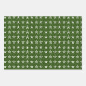 Scandinavische Noordse kerststerren wit groen Inpakpapier Vel (Voorkant 2)
