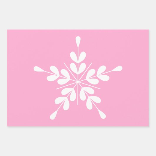 Scandinavische Noordse kerststerren wit roze Inpakpapier Vel (Voorkant 3)