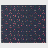 Scandinavische Noordse winterbes en sneeuwvlok Cadeaupapier (Vlak)