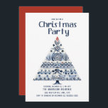 Scandinavische Nordic Christmas Tree Party Kaart<br><div class="desc">Kerstfeest uitnodiging met het schilderen van marineblauwe Scandinavische/Noordse kerstboom. Personaliseer met uw feestinformatie. Neem contact met mij op voor hulp bij uw aanpassingen of om extra matching of coördinatie van Zazzle producten voor uw feest aan te vragen.</div>
