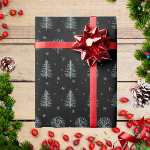 Scandinavische Nordic Christmas Trees Sneeuwvlokke Cadeaupapier