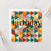 Scandinavische Nordic Style Geometrische Verjaarda Kaart (Voorkant / Achterkant in situ)