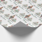 Scandinavische Notenkraker Aangepaste Naam Kerstmi Cadeaupapier (Hoek)