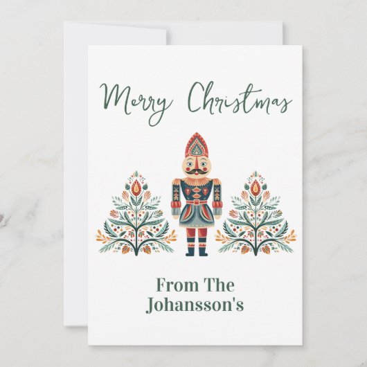 Scandinavische Notenkraker Aangepaste Naam Kerstmi Feestdagenkaart (Voorkant)