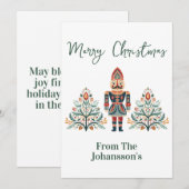 Scandinavische Notenkraker Aangepaste Naam Kerstmi Feestdagenkaart (Voorkant / Achterkant)
