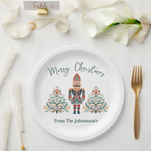 Scandinavische Notenkraker Aangepaste Naam Kerstmi Papieren Bordje
