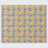 Scandinavische ontbijtkoek & citrus kerst cadeaupapier (Vlak)