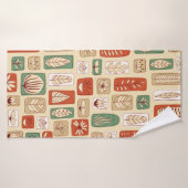 Scandinavische ontwerptegels met abstracte bladere badhanddoek (Badhanddoek)