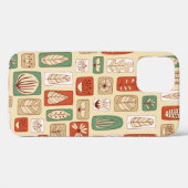Scandinavische ontwerptegels met abstracte bladere Case-Mate iPhone case (Achterkant (horizontaal))