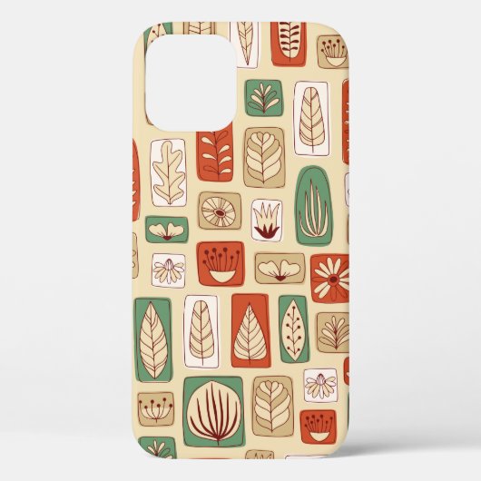 Scandinavische ontwerptegels met abstracte bladere Case-Mate iPhone case (Achterkant)