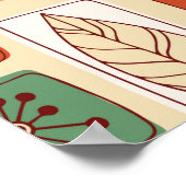 Scandinavische ontwerptegels met abstracte bladere poster (Hoek)