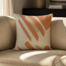 Scandinavische oranje en crèmekleurige geometrisch