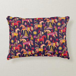 Scandinavische paarden: decoratief naadloos ontwer accent kussen