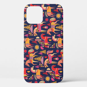 Scandinavische paarden: decoratief naadloos ontwer Case-Mate iPhone case