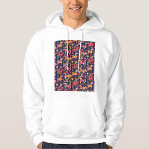 Scandinavische paarden: decoratief naadloos ontwer hoodie