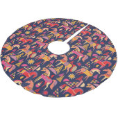 Scandinavische paarden: decoratief naadloos ontwer kerstboom rok (Gekanteld)