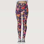 Scandinavische paarden: decoratief naadloos ontwer leggings (Voorkant)