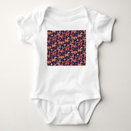 Scandinavische paarden: decoratief naadloos ontwer romper (Voorkant)