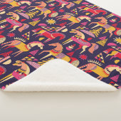 Scandinavische paarden: decoratief naadloos ontwer sherpa deken (3/4)